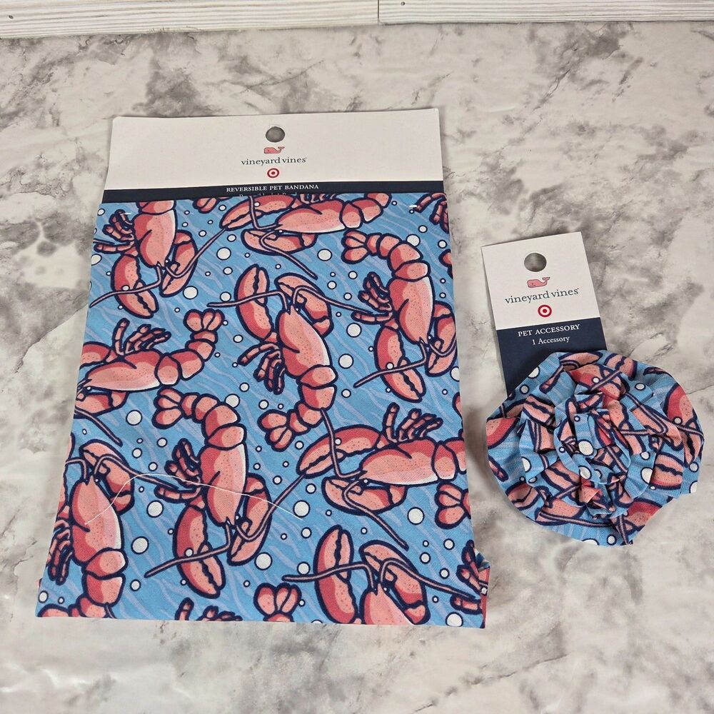 Vineyard Vines x Target Reversible Pet Bandana and Bow Tie Lobster Striped